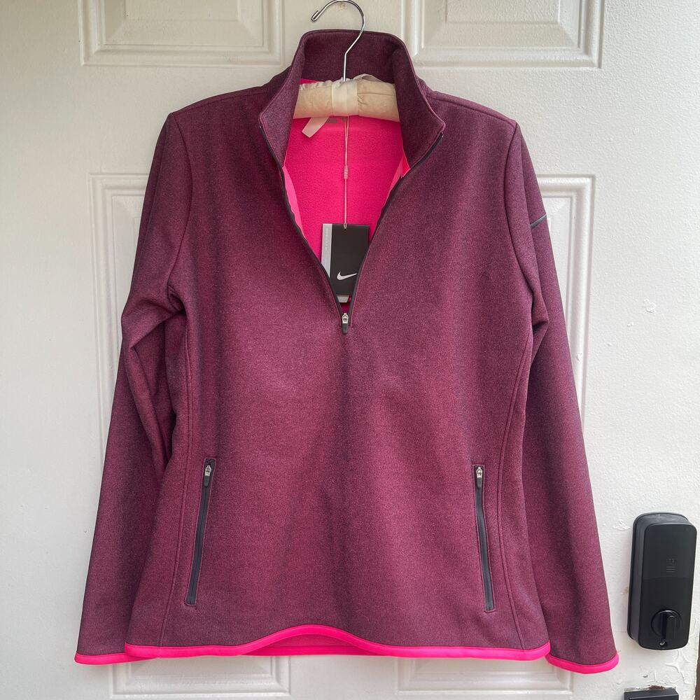 Nike Golf Women’s Therma-FIT 1/2 Zip Pullover Burgundy Pink Size L NWT